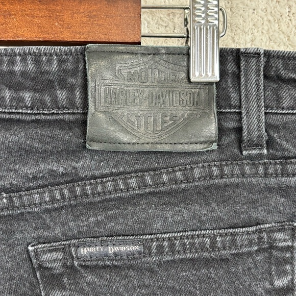Vtg Harley Davidson Jeans Womens 14 Black Bootcut Genuine Motor Clothes 5 Pocket - Picture 7 of 15